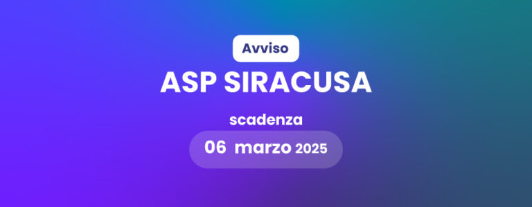 ASP Siracusa: avviso manifestazione di interesse per formazione elenco psicologi delle Cure Primarie